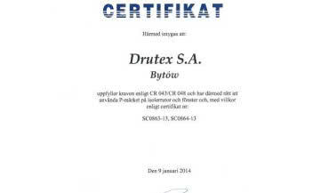 Okna DRUTEX z certyfikatem P-mark